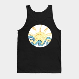 Sun and Ocean sticker- Beach- Gifts-Gifts for her-trendy cute Tank Top